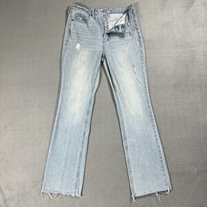 Old Navy Jeans Womens 8 Blue Kicker Bootcut Button Fly High Rise Light Wash Boho